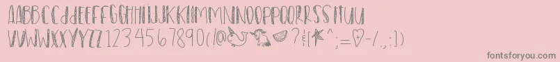 Fonte Watermelonparty – fontes cinzas em um fundo rosa