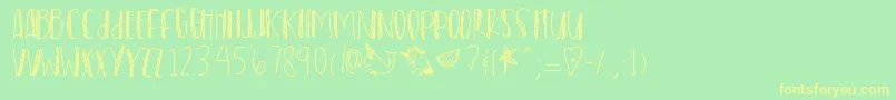 Watermelonparty-Schriftart – Gelbe Schriften auf grünem Hintergrund