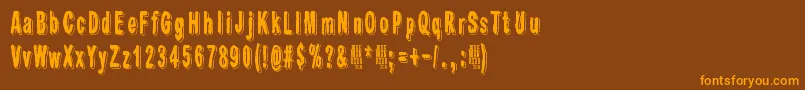 ShadowCatcher Font – Orange Fonts on Brown Background