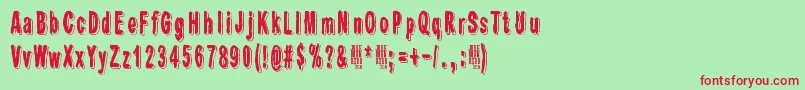 ShadowCatcher Font – Red Fonts on Green Background