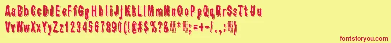 ShadowCatcher-Schriftart – Rote Schriften auf gelbem Hintergrund