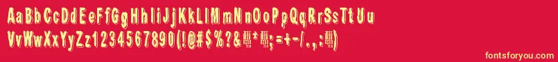 ShadowCatcher Font – Yellow Fonts on Red Background