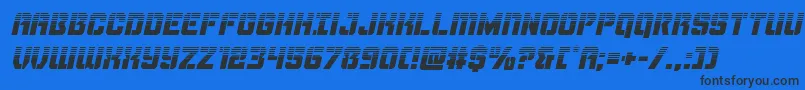 Шрифт Thundertrooperhalfital – чёрные шрифты на синем фоне