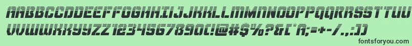 Шрифт Thundertrooperhalfital – чёрные шрифты на зелёном фоне