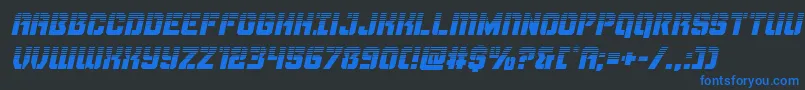 Thundertrooperhalfital-fontti – siniset fontit mustalla taustalla