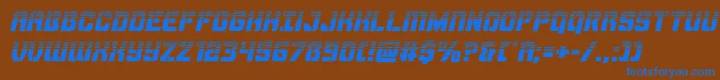 フォントThundertrooperhalfital – 茶色の背景に青い文字