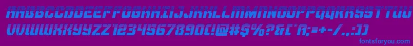 フォントThundertrooperhalfital – 紫色の背景に青い文字