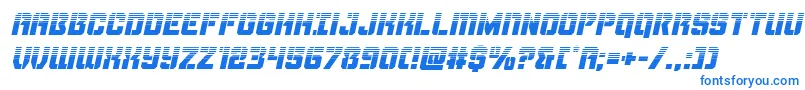 Шрифт Thundertrooperhalfital – синие шрифты на белом фоне