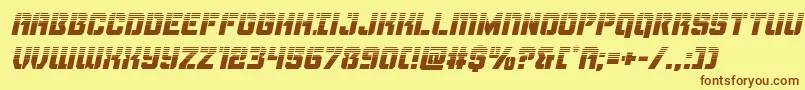 Thundertrooperhalfital Font – Brown Fonts on Yellow Background