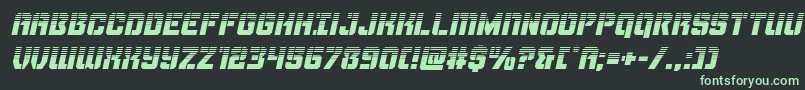 フォントThundertrooperhalfital – 黒い背景に緑の文字