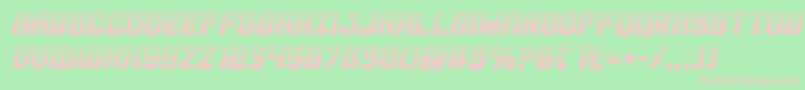 Thundertrooperhalfital-fontti – vaaleanpunaiset fontit vihreällä taustalla