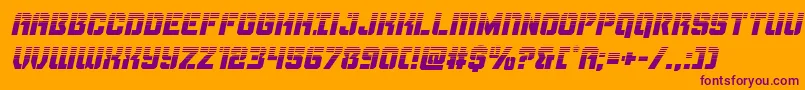 Thundertrooperhalfital-fontti – violetit fontit oranssilla taustalla