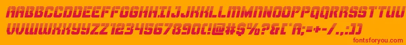Thundertrooperhalfital-Schriftart – Rote Schriften auf orangefarbenem Hintergrund
