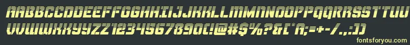 Thundertrooperhalfital-Schriftart – Gelbe Schriften auf schwarzem Hintergrund