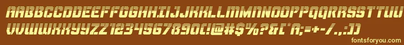 Thundertrooperhalfital Font – Yellow Fonts on Brown Background