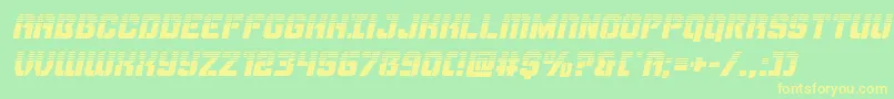 Thundertrooperhalfital-fontti – keltaiset fontit vihreällä taustalla