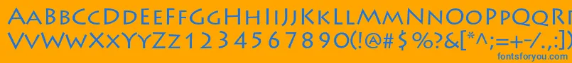 LithosproRegular Font – Blue Fonts on Orange Background