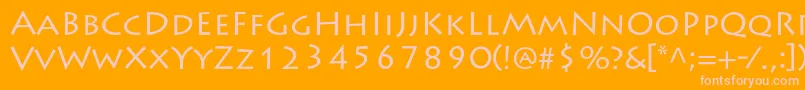 LithosproRegular Font – Pink Fonts on Orange Background