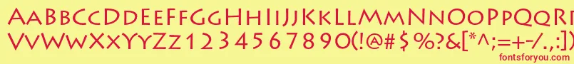 LithosproRegular Font – Red Fonts on Yellow Background