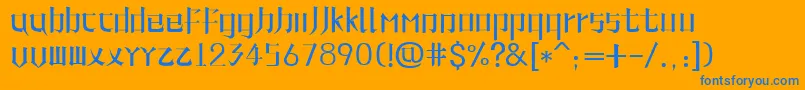 LinePhoneFont Font – Blue Fonts on Orange Background