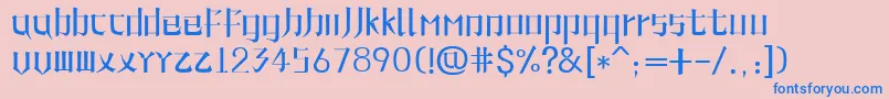 LinePhoneFont Font – Blue Fonts on Pink Background