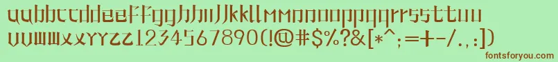 LinePhoneFont Font – Brown Fonts on Green Background