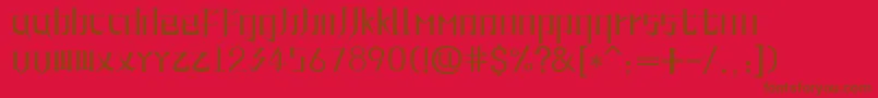LinePhoneFont-Schriftart – Braune Schriften auf rotem Hintergrund