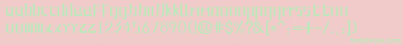 LinePhoneFont Font – Green Fonts on Pink Background