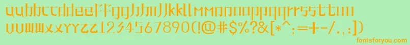 LinePhoneFont Font – Orange Fonts on Green Background