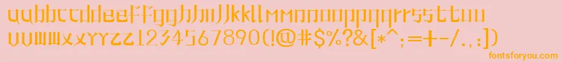 LinePhoneFont Font – Orange Fonts on Pink Background
