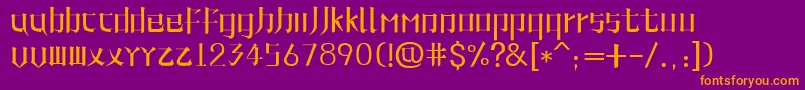 LinePhoneFont Font – Orange Fonts on Purple Background