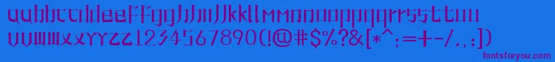LinePhoneFont Font – Purple Fonts on Blue Background