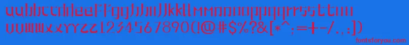 LinePhoneFont Font – Red Fonts on Blue Background