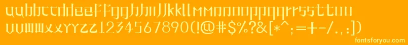 LinePhoneFont Font – Yellow Fonts on Orange Background