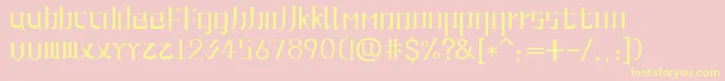 LinePhoneFont Font – Yellow Fonts on Pink Background