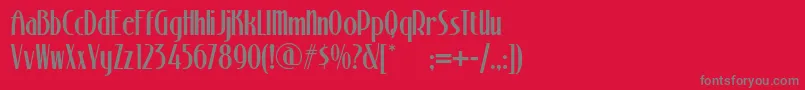 フォントStonyislandnf – 赤い背景に灰色の文字