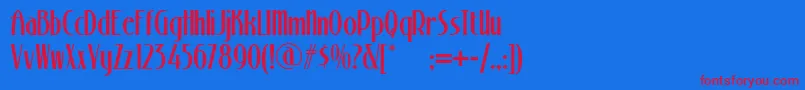 Stonyislandnf Font – Red Fonts on Blue Background