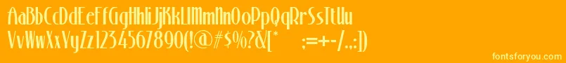 Stonyislandnf-Schriftart – Gelbe Schriften auf orangefarbenem Hintergrund