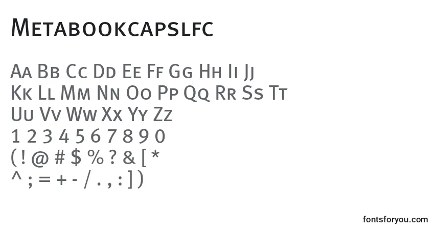 Czcionka Metabookcapslfc – alfabet, cyfry, specjalne znaki
