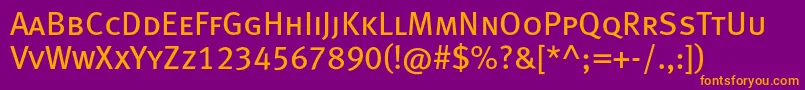 Metabookcapslfc Font – Orange Fonts on Purple Background