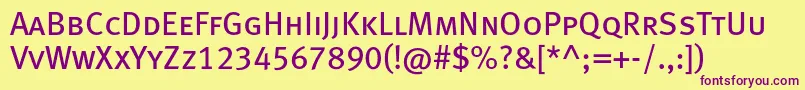 Шрифт Metabookcapslfc – фиолетовые шрифты на жёлтом фоне