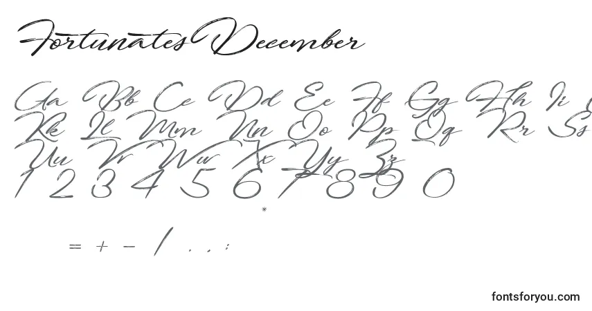 FortunatesDecember Font – alphabet, numbers, special characters