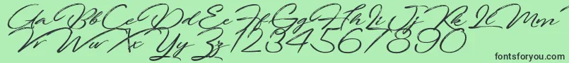 FortunatesDecember Font – Black Fonts on Green Background