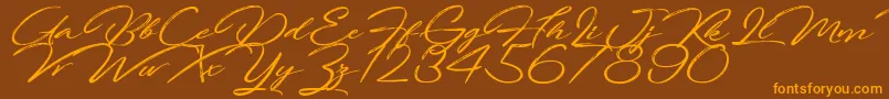 fuente FortunatesDecember – Fuentes Naranjas Sobre Fondo Marrón
