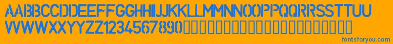 UnconformRound Font – Blue Fonts on Orange Background