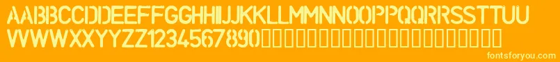 フォントUnconformRound – オレンジの背景に黄色の文字