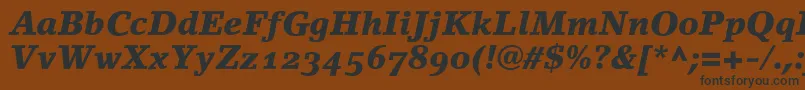 LinoletterBlackItalicOldstyleFigures Font – Black Fonts on Brown Background