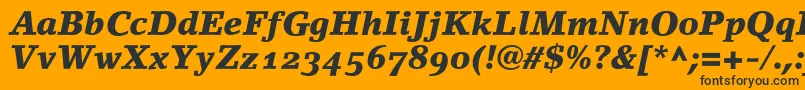LinoletterBlackItalicOldstyleFigures Font – Black Fonts on Orange Background