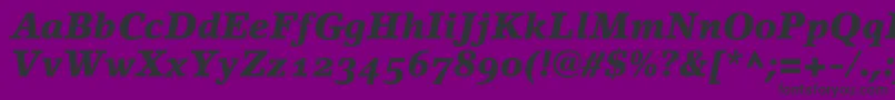 LinoletterBlackItalicOldstyleFigures Font – Black Fonts on Purple Background