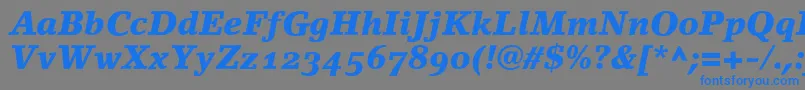 LinoletterBlackItalicOldstyleFigures Font – Blue Fonts on Gray Background